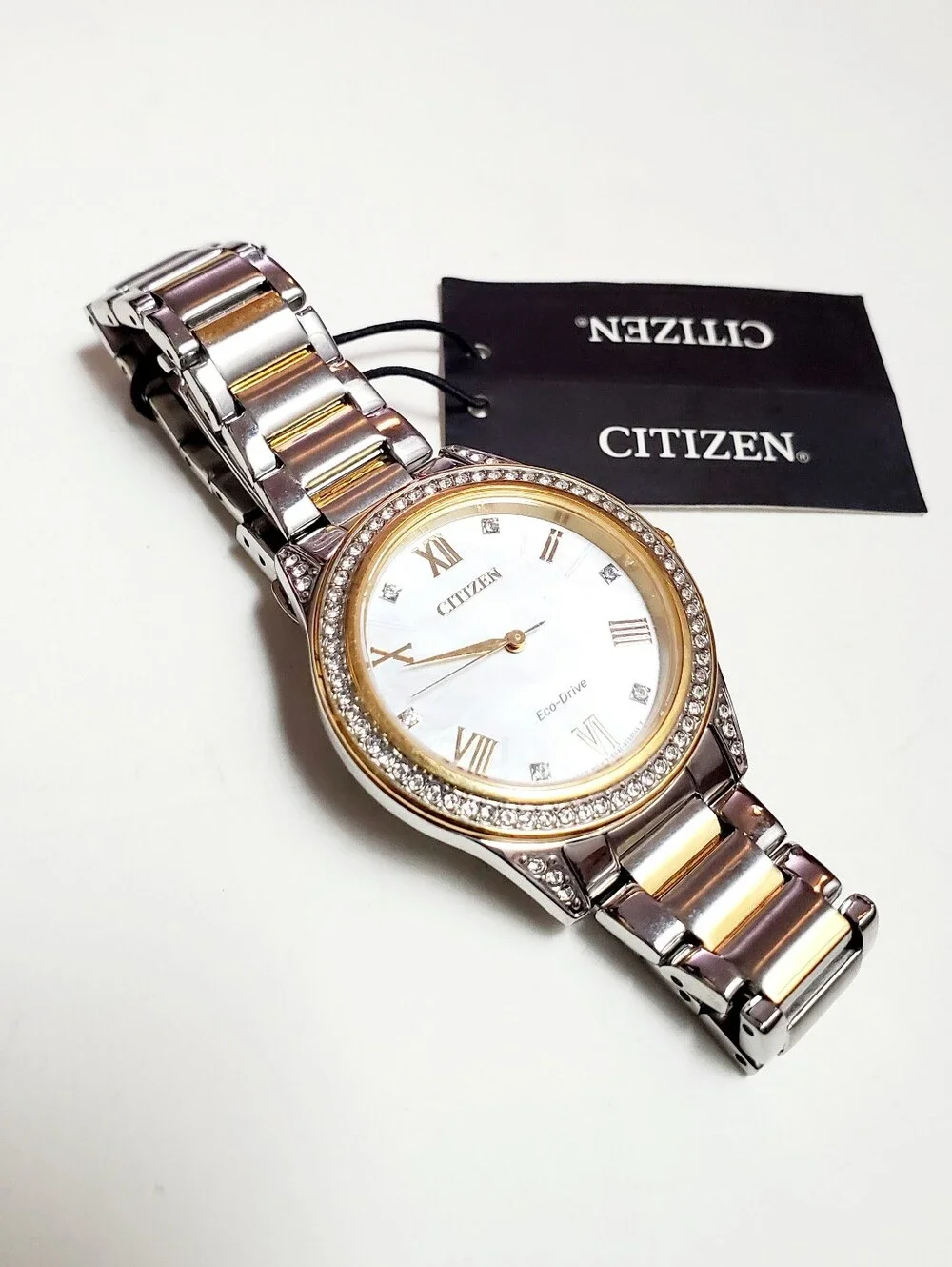 Citizen Women's Eco-Drive Silhouette Stainless Steel Two-tone Crystal 34mm Watch